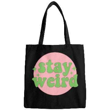 Discover Stay weird 80s yellow stars Bags