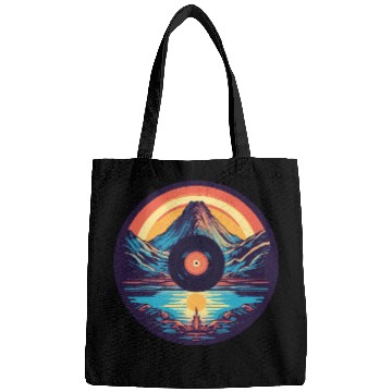 Discover Retro Mountain Landscape: Vinyl Meets Art Bags