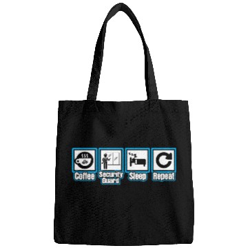 Discover Coffee Security Guard Sleep Repeat Bags