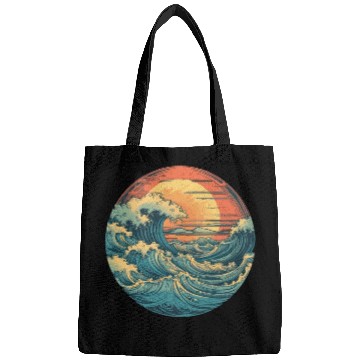 Discover serene ocean sunset with large waves (2) Bags