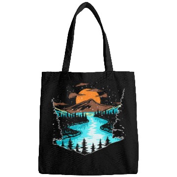 Discover Wildlife Mountain River Outdoor Nature Full Moon Bags