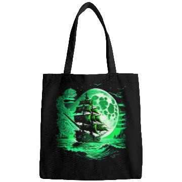 Discover Historical Sailing Ship At Full Moon. Bags
