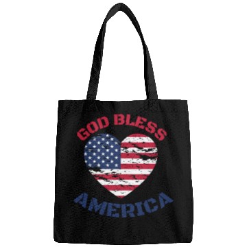 Discover God Bless America, Heart Flag Shape. Bags
