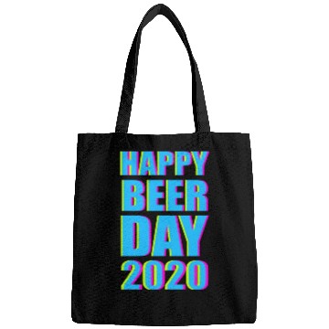 Discover Minimalist Happy Beer Day 2020 Neon Typography Bags