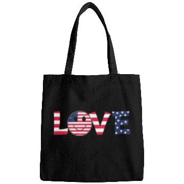 Discover Love USA Flag Patriotic 4th of July America day Bags
