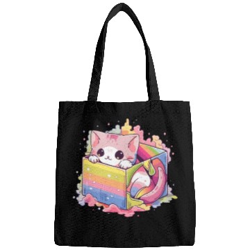 Discover Cute Kitty Rainbow Pride LGBT Transgender Cat Pun Bags