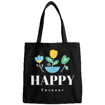 Discover Happy forever floral flowers minimalist cool Bags