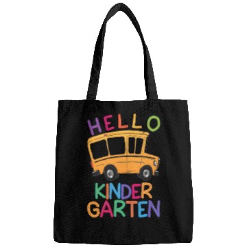 Discover hello kindergarten Bags print template school bus