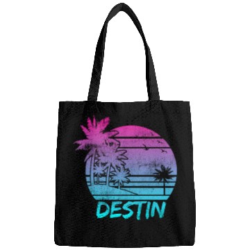 Discover Destin Florida Vacation Palm Tree Beach Bags