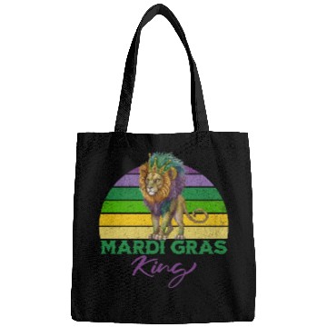 Discover Mardi Gras King Lion With Crown Bags