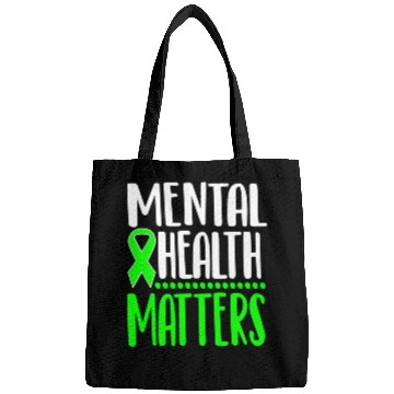Discover Mental Health Awareness Ribbon Green Anxiety Depre Bags