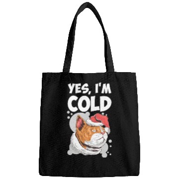 Discover Yes I m Cold Lazy Cat Face Cozy Chilly Days Bags