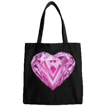 Discover Glossy pink diamond heart Bags