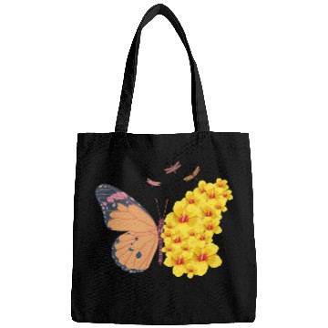 Discover Butterfly with a Hibiscus Wing Bags