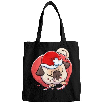 Discover Pug Elf Candy Cane Bags