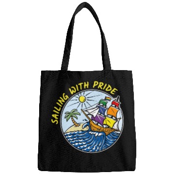 Discover LGBTQ Sailing Ship with Rainbow Flag, Vacation Bags