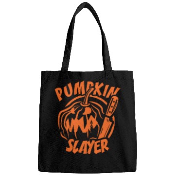 Discover Pumpkin Slayer plain green Bags