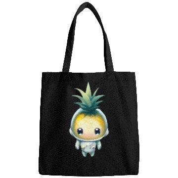Discover Kawaii astronauts pineapple Bags