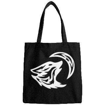 Discover Tribal White Howling Wolf Tattoo 70s Bags