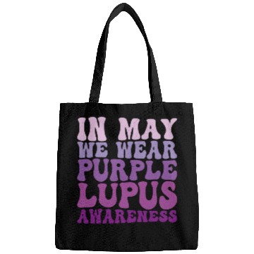Discover In May We Wear Purple Lupus Awareness Month Groovy Bags