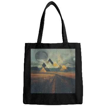 Discover Geometric Abstract Landscape [Surreal Aesthetic] Bags
