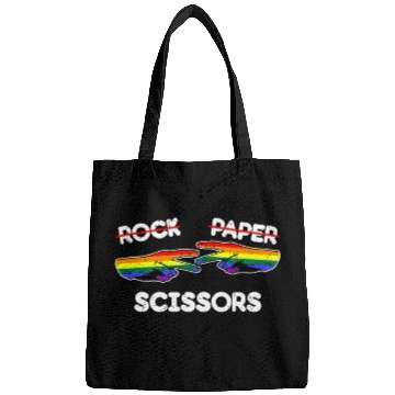 Discover Rock Paper Scissors Funny Lesbian Pride LGBT Fun Bags
