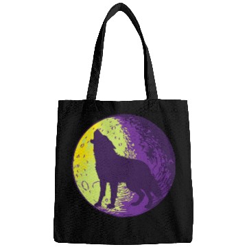 Discover Howling wolf in the moon cool Bags