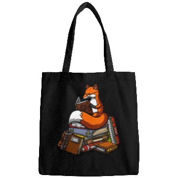 Discover Fox Book Reading Librarian Animal Bags