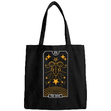 Discover The Devil Black Tarot Card Occultism Devil Gothic Bags