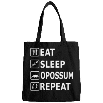 Discover Eat Sleep Opossum Repeat Funny Saying Animal Bags