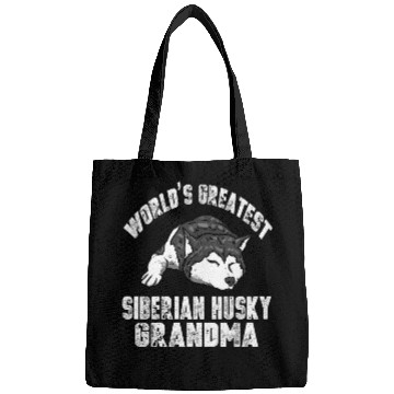 Discover Distressed Siberian Husky Grandma Bags