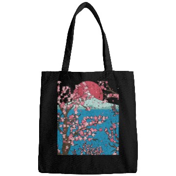 Discover Japan cherry blossom gift sunset sakura Bags