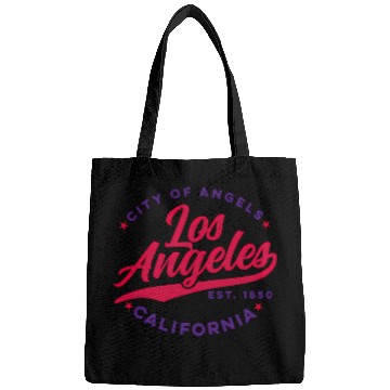 Discover Los Angeles City Of Angels California Red Text Bags