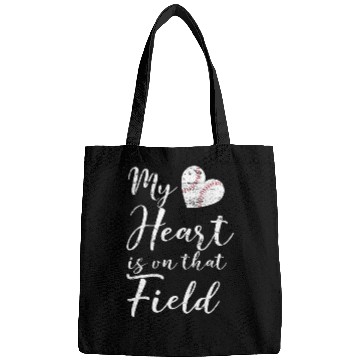 Discover My Heart is on That Field Baseball Softball Mom Bags