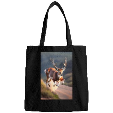 Discover The reindeer running logo Bags