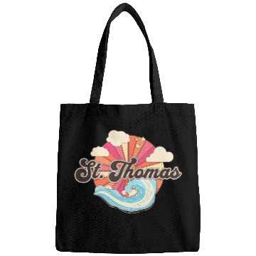Discover Saint Thomas Caribbean Retro Beach Bags