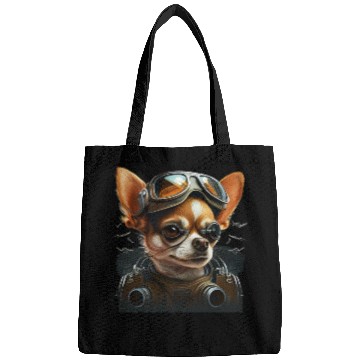 Discover Chihuahua | Race Racing Car Funny Dog Mechanic Bags