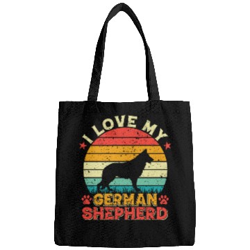 Discover I LOVE MY GERMAN SHEPHERD Bags
