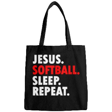Discover Jesus Softball Sleep Repeat - Novelty Hobby Bags