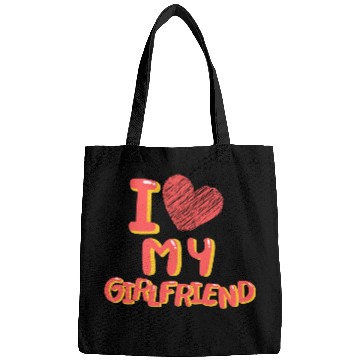 Discover I Love My Girlfriend Heart Balloons Black Bags