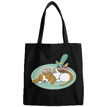 Discover Sleepy Beagle And Cat Bags