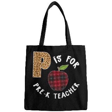 Discover P Is For Pre K Teacher Leopard Buffalo Plaid T Bags
