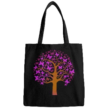 Discover Purple Butterfly Nature Tree Bags