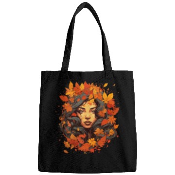 Discover Autumn Woman Nature Leaves Season Bags