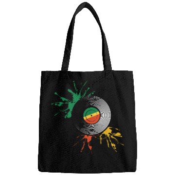 Discover Rastafarian flag and vinyl record. Bags