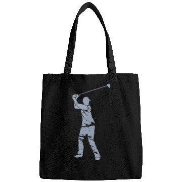 Discover Golf Golfer Silhouette - White Grunge Design Bags