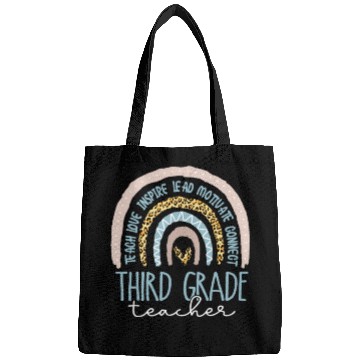 Discover Third Grade Teacher Leopard Rainbow Bags