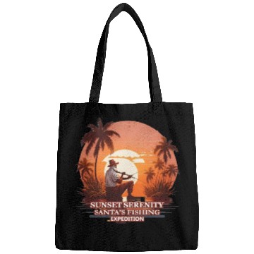 Discover Fishing Santa river t shit design Bags