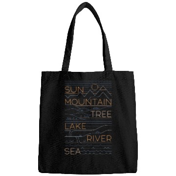 Discover Sun Mountains Trees Lake Sea Love Bags