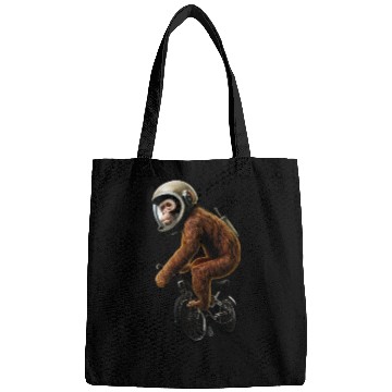 Discover Astronaut monkey on a bike ride Bags